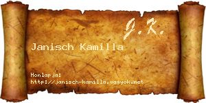 Janisch Kamilla névjegykártya